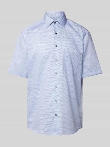 Eterna Comfort Fit Business-Hemd mit Allover-Muster in Bleu, Größe 40