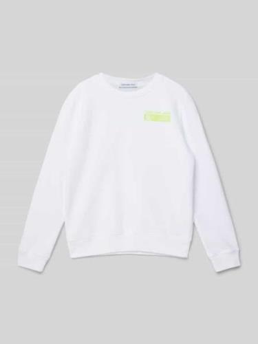 Calvin Klein Jeans Sweatshirt mit Label-Details Modell 'TERRY' in Weis...