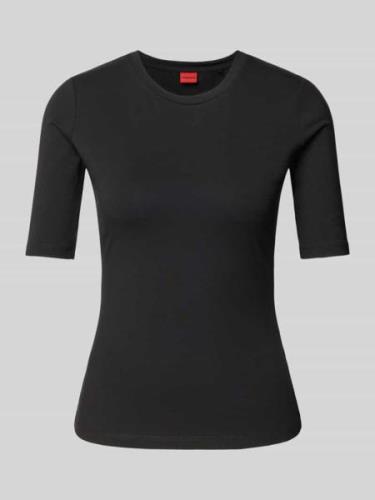 HUGO T-Shirt im unifarbenen Design Modell 'Darnelia' in Black, Größe X...