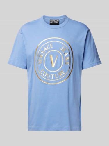 Versace Jeans Couture T-Shirt mit Rundhalsausschnitt in Hellblau, Größ...