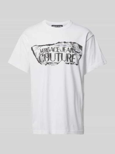 Versace Jeans Couture T-Shirt mit Label-Print in Weiss, Größe S