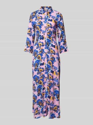 YAS Kleid aus Viskose mit Allover-Muster Modell 'SAVANNA' in Rosa, Grö...