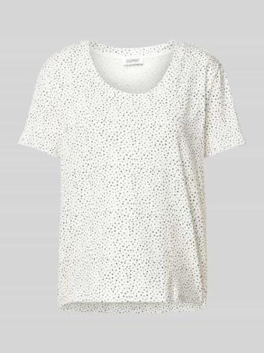 Esprit T-Shirt mit Allover-Print in Offwhite, Größe XS