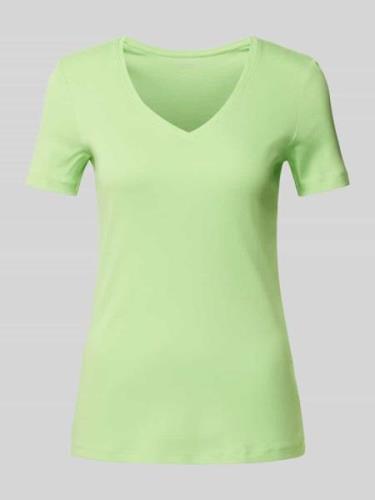 Montego T-Shirt mit V-Ausschnitt in unifarbenem Design in Hellgruen, G...