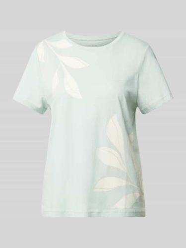 Tom Tailor T-Shirt mit Motiv-Print und -Stitching in Hellblau, Größe X...