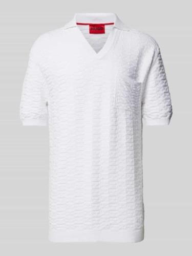 HUGO Regular Fit Poloshirt mit Strukturmuster Modell 'Spato' in Weiss,...