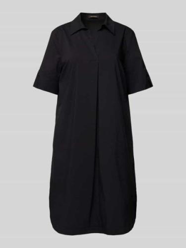 More & More Knielanges Kleid mit Tunikakragen in Black, Größe 34