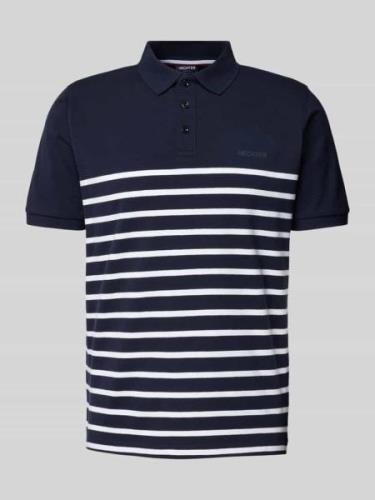 HECHTER PARIS Poloshirt mit Label-Print in Hellblau, Größe M