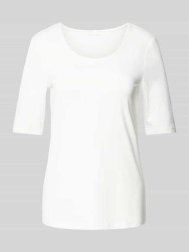 Christian Berg Woman T-Shirt mit U-Ausschnitt in Offwhite, Größe 44
