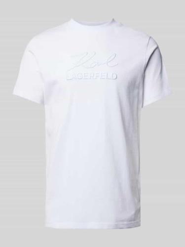 Karl Lagerfeld T-Shirt mit Label-Schriftzug in Weiss, Größe S