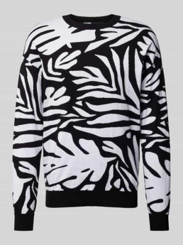 Karl Lagerfeld Strickpullover mit Allover-Muster in Black, Größe S