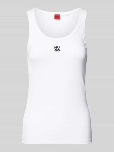 HUGO Tanktop mit Label-Stitching Modell 'Datamia' in Offwhite, Größe L