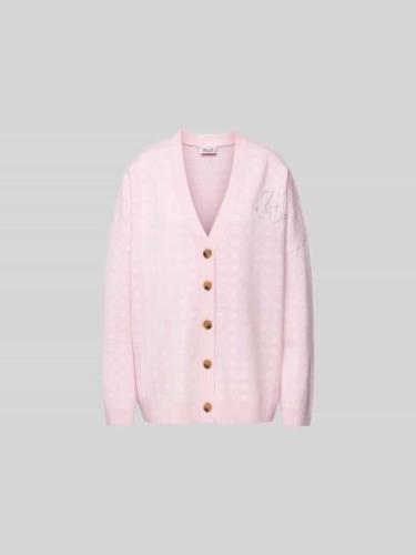 BAUM & PFERDGARTEN Oversized Strickjacke mit V-Ausschnitt in Pink, Grö...