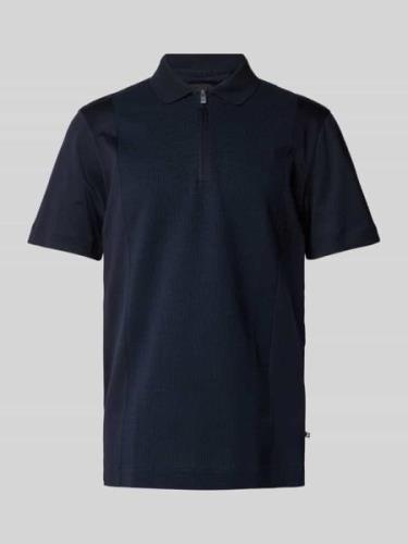 BOSS Slim Fit Poloshirt mit Reißverschluss in Marine, Größe M