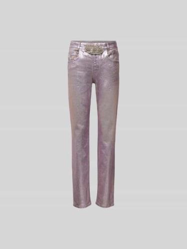 Diesel Jeans im schimmernden Design in Metallic Rosa, Größe 24