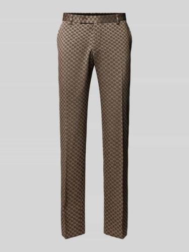 Karl Lagerfeld Slim Fit Anzughose mit Allover-Muster in Sand, Größe 48