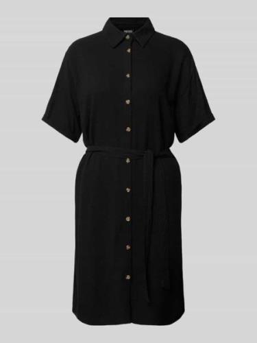 Pieces Knielanges T-Shirt-Kleid mit Umlegekragen Modell 'VINSTY' in Bl...