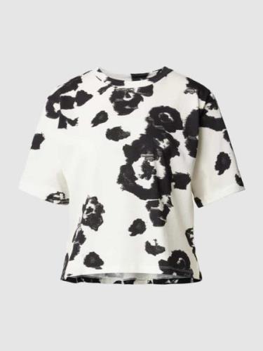 JAKE*S STUDIO WOMAN T-Shirt mit Allover-Muster in Offwhite, Größe XS