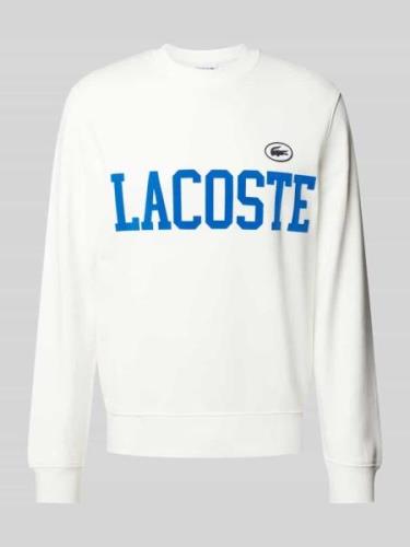 Lacoste Classic Fit Sweatshirt mit Label-Print in Offwhite, Größe M