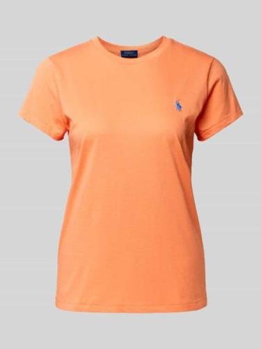 Polo Ralph Lauren T-Shirt mit Logo-Stitching in Orange, Größe XS