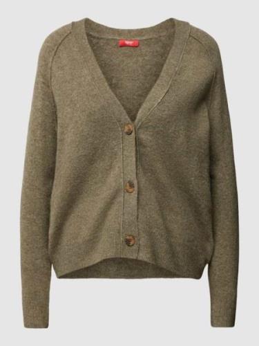 Esprit Strickjacke mit V-Ausschnitt in Khaki, Größe XL