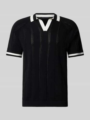 Drykorn Strickshirt mit Polokragen Modell 'Leamor' in Black, Größe M