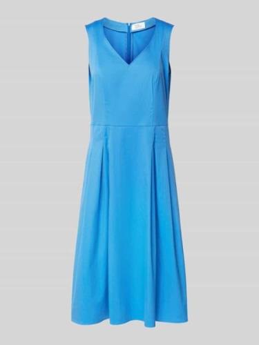 ROBE LÉGÈRE Knielanges Kleid mit V-Ausschnitt in Bleu, Größe 36