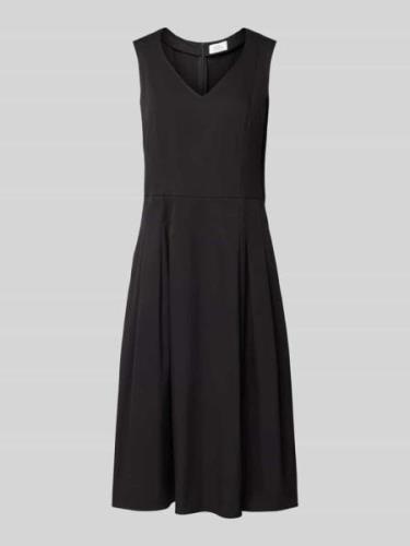 ROBE LÉGÈRE Knielanges Kleid mit V-Ausschnitt in Black, Größe 34