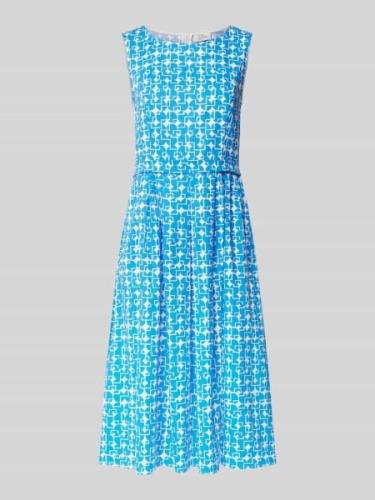 ROBE LÉGÈRE Knielanges Kleid mit grafischem Muster in Bleu, Größe 42