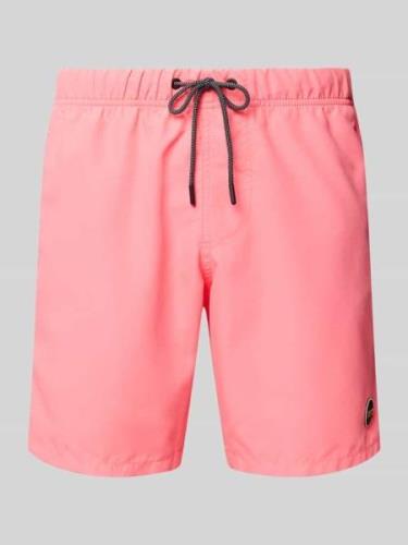 Shiwi Badehose mit Label-Patch Modell 'Mike' in Neon Pink, Größe S