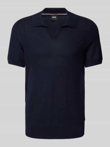 BOSS Slim Fit Poloshirt mit V-Ausschnitt in Marine, Größe M