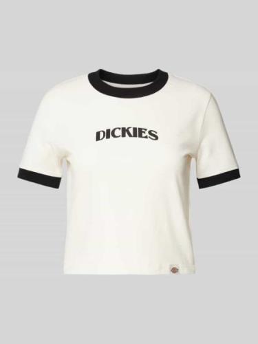 Dickies Cropped T-Shirt mit Label-Print in Offwhite, Größe XS