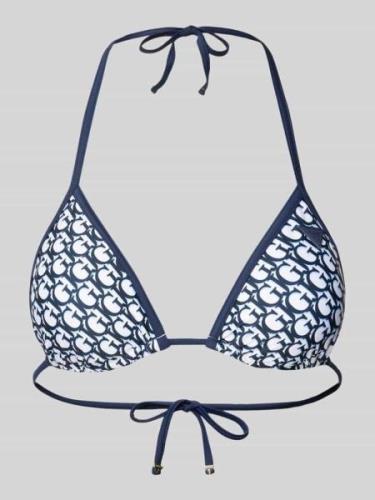 Guess Bikini-Oberteil mit Label-Print in Marine, Größe XL