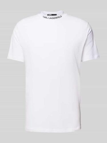 Karl Lagerfeld T-Shirt mit Label-Print in Weiss, Größe L