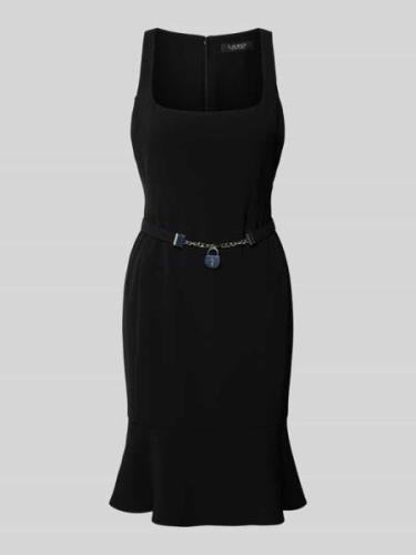 Lauren Ralph Lauren Knielanges Kleid mit Bindegürtel in Black, Größe 3...
