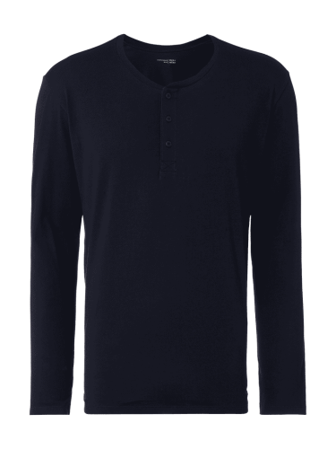 Schiesser Serafino-Shirt aus Baumwolle in Marine, Größe 50