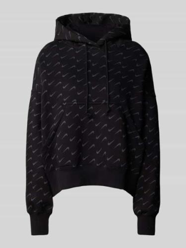 Nike Hoodie mit Allover-Logo-Muster in Black, Größe XS