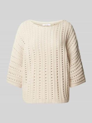 OPUS Strickpullover mit Rundhalsausschnitt Modell 'Parduli' in Beige, ...