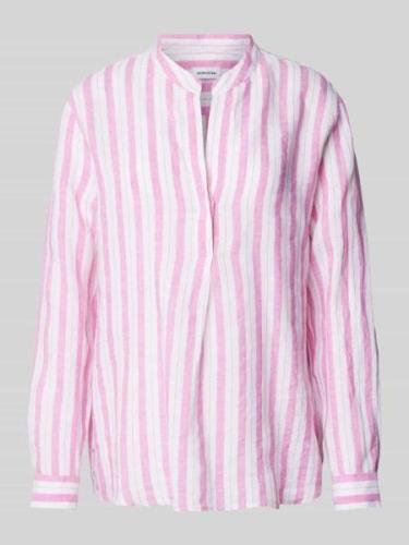 Seidensticker Bluse aus Leinen mit Streifenmuster in Pink, Größe 36