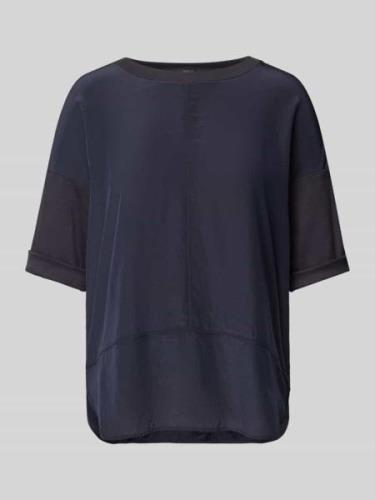 Marc Cain T-Shirt in unifarbenem Design in Marine, Größe 34