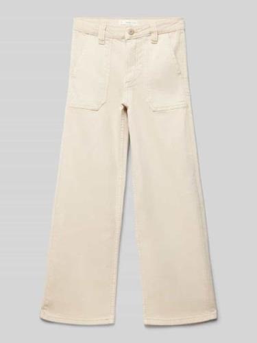 Mango Flared Jeans mit Ziernähten Modell 'utility2' in Ecru, Größe 140