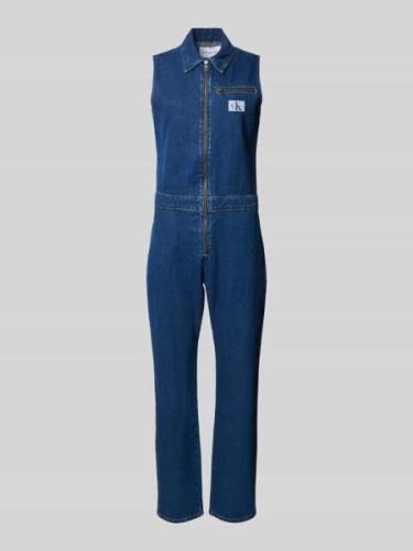 Calvin Klein Jeans Jumpsuit mit Umlegekragen in Jeansblau, Größe XS