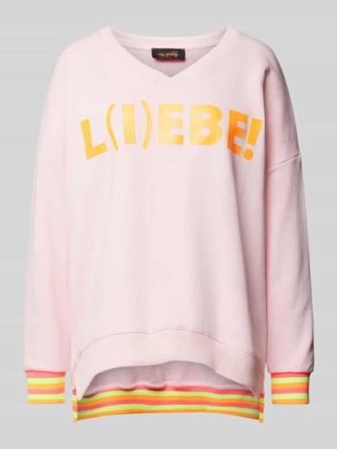 miss goodlife Sweatshirt mit Statement-Print Modell 'L(I)EBE' in neon ...