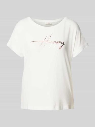 s.Oliver RED LABEL T-Shirt mit Motiv-Print in Offwhite, Größe 36