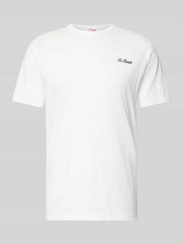 MC2 Saint Barth T-Shirt mit Label-Stitching Modell 'DOVER' in Weiss, G...