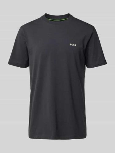 BOSS Green T-Shirt mit Label-Detail in Anthrazit, Größe L