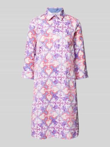 Christian Berg Woman Knielanges Kleid mit Allover-Print in Purple, Grö...