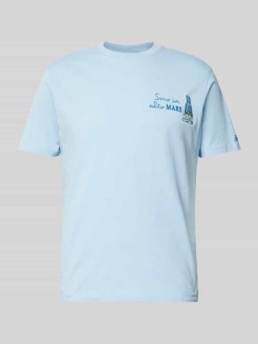 MC2 Saint Barth T-Shirt mit Statement-Print in Bleu, Größe S