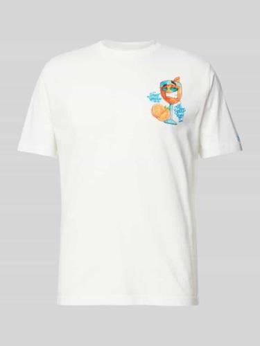 MC2 Saint Barth T-Shirt mit Statement-Print in Weiss, Größe S