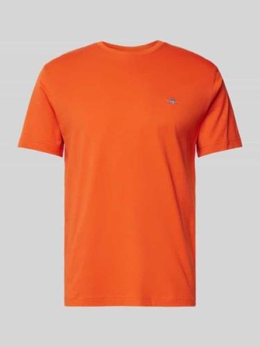 Gant Regular Fit T-Shirt in Melange-Optik in Orange, Größe S